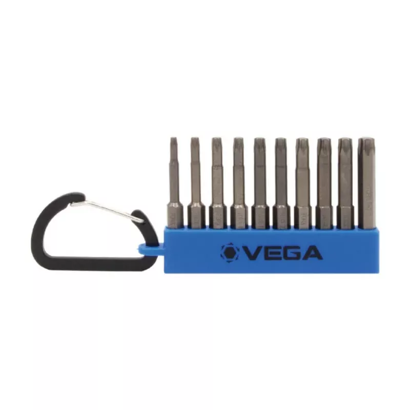 vega-t150ttcs10-10-piece-tamperproof-torx-impactech-carabiner-bit-set VEGA T150TTCS10 - 10-Piece Tamperproof Torx Impactech Carabiner Bit Set